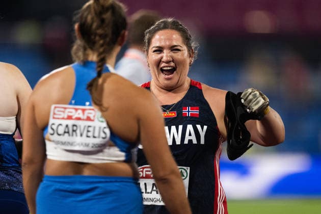 260812 Beatrice Nedberge Llano of Norway celebrates after winning bronze in women™s hammer throw during day 3 of the 2026 European Athletics Championships on August 12, 2026 in Birmingham. Photo: Mathias Bergeld BILDBYRAN kod MB MT1066 friidrott athletics friidrett friidrotts-em em friidretts-em 2026 european athletics championships 3 bbeng celebration jubel *** August 12, 2026: Beatrice Nedberge Llano of Norway celebrates after winning the bronze medal in the women’s hammer throw on Day 3 of the 2026 European Athletics Championships on August 12, 2026 in Birmingham. Photo by Mathias Bergeld. BILDBYRAN code MB MT1066. track and field, athletics, friidrett, friidrotts EM, 2026 European Athletics Championships, 3, celebration, jubilation  Copyright: MATHIASxBERGELD BB260812MB121