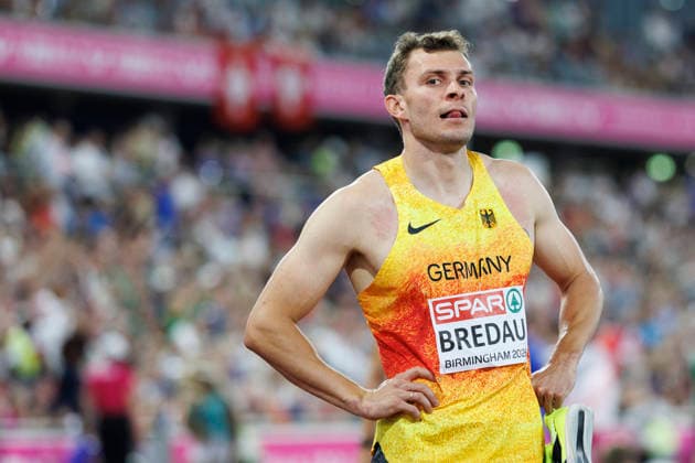 BIRMINGHAM, GREAT BRITAIN - AUGUST 12, 2026: Jean-Paul BREDAU (GER Germany) after competing in the 400m final during the European Athletics Championships at Alexander Stadium on August 12, 2026 in Birmingham, Great Britain. Great Britain Copyright: xAxelxKohringx