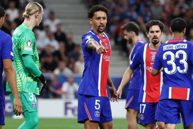 Marcos Aoas Correa Marquinhos of PSG during the 2026 Super Cup Final football match between Paris Saint Germain and Aston Villa at Salzburg stadium in Salzburg (Austria), August 12th, 2026. CesarexPurini