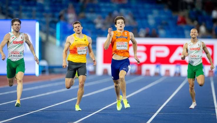 BIRMINGHAM - Jonas Phijffers in action during the 400-meter final on the third day of the European Athletics Championships. IRIS VAN DEN BROEK ANP xVIxANPxSportx xxANPxIVx 565341268 originalFilename: 565341268.jpg