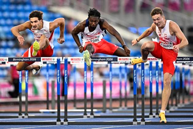 European Athletics Championships Birmingham 2026 - day 3 BIRMINGHAM, ENGLAND - AUGUST 12 : Pedre Theo (FRA) in action during the 110m hurdles final on day 3 of the Birmingham 2026 European Athletics Championships on August 12, 2026 in Birmingham, England, 12 08 2026 Birmingham ENGLAND  Copyright: xTomasxSiskx
