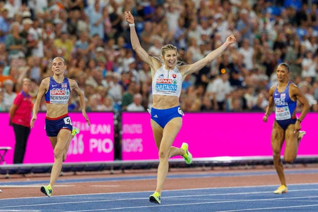 BIRMINGHAM, GREAT BRITAIN - AUGUST 12, 2026: Emma ZAPLETALOVÁ (SVK) wins the 400m hurdles final during the European Athletics Championships at Alexander Stadium on August 12, 2026 in Birmingham, Great Britain. Great Britain Copyright: xAxelxKohringx