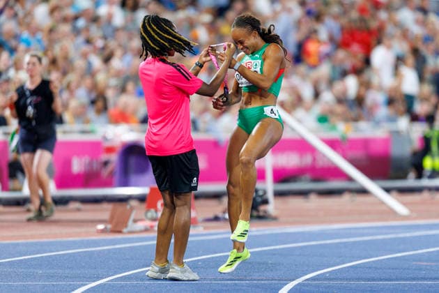 BIRMINGHAM, GREAT BRITAIN - AUGUST 12, 2026: Fatoumata Binta DIALLO (POR Portugal) receives her Bronze medal after the 400m hurdles final during the European Athletics Championships at Alexander Stadium on August 12, 2026 in Birmingham, Great Britain. Great Britain Copyright: xAxelxKohringx