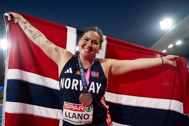 260812 Beatrice Nedberge Llano of Norway celebrates after winning bronze in women™s hammer throw during day 3 of the 2026 European Athletics Championships on August 12, 2026 in Birmingham. Photo: Mathias Bergeld BILDBYRAN kod MB MT1066 friidrott athletics friidrett friidrotts-em em friidretts-em 2026 european athletics championships 3 bbeng celebration jubel *** August 12, 2026: Beatrice Nedberge Llano of Norway celebrates after winning the bronze medal in the women’s hammer throw on Day 3 of the 2026 European Athletics Championships on August 12, 2026 in Birmingham. Photo by Mathias Bergeld. BILDBYRAN code MB MT1066. track and field, athletics, friidrett, friidrotts EM, 2026 European Athletics Championships, 3, celebration, jubilation  Copyright: MATHIASxBERGELD BB260812MB124
