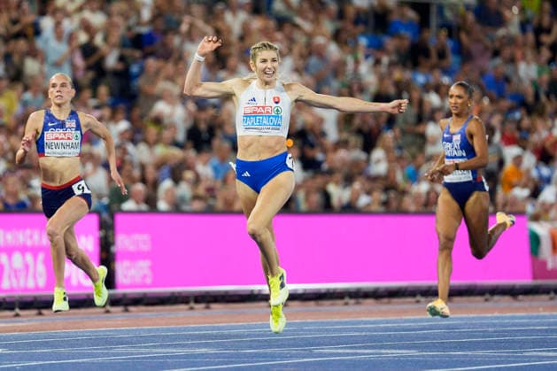 BIRMINGHAM, GREAT BRITAIN - AUGUST 12, 2026 : Emma ZAPLETALOVÁ (SVK) is European champion over 400m hurdles during the European Athletics Championships at Alexander Stadium on August 12, 2026 in Birmingham, Great Britain. Great Britain Copyright: xLeahxKohringx