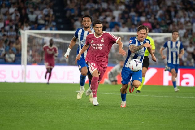 ESP: friendly match Deportivo Alaves v Real Madrid Brahim Diaz of Real Madrid scores goal 0-1 and celebrates during preseason friendly match between Deportivo Alaves v Real Madrid CF played at Abanca-Riazor Stadium, La Coruna on August 12, 2026 in Spain La Coruna Spain *** ESP Friendly Match: Deportivo Alavés vs. Real Madrid. Brahim Díaz of Real Madrid scores a goal (0–1) and celebrates during a preseason friendly match between Deportivo Alavés and Real Madrid CF played at Abanca Riazor Stadium in La Coruna, Spain, on August 12, 2026. Copyright: xAgenciaxLOFx