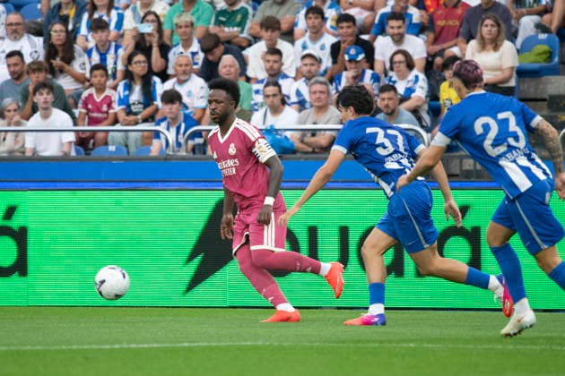 ESP: friendly match Deportivo Alaves v Real Madrid Vinicius Junior of Real Madrid during preseason friendly match between Deportivo Alaves v Real Madrid CF played at Abanca-Riazor Stadium, La Coruna on August 12, 2026 in Spain La Coruna Spain *** ESP Friendly Match: Deportivo Alavés vs. Real Madrid — Vinicius Junior of Real Madrid during a preseason friendly match between Deportivo Alavés and Real Madrid CF played at Abanca Riazor Stadium in La Coruna on August 12, 2026, in La Coruna, Spain Copyright: xAgenciaxLOFx