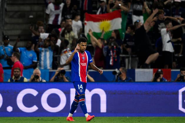 Paris Saint-Germain FC v Aston Villa FC - UEFA Super Cup 2026 Desire Doue of Paris Saint-Germain FC celebrates after scoring a goal during the UEFA Super Cup 2026 football match between Paris Saint-Germain FC and Aston Villa FC. Salzburg Austria Copyright: xNicolòxCampox