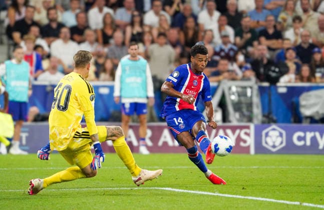 Österreich: Fussball UEFA Super Cup 2026, Finale Paris Saint-Germain vs Aston Villa FC Red Bull Arena (Salzburg), 12. August 2026: Tor zum DÃ sirÃ DouÃ Desire Doue (Paris Saint-Germain, 14) *** Austria Soccer 2026 UEFA Super Cup, Final: Paris Saint-Germain vs. Aston Villa FC, Red Bull Arena, Salzburg, August 12, 2026. Goal by DÃ sirÃ DouÃ Desire Doue of Paris Saint-Germain, 14 Copyright: xAymanxAlahmedx