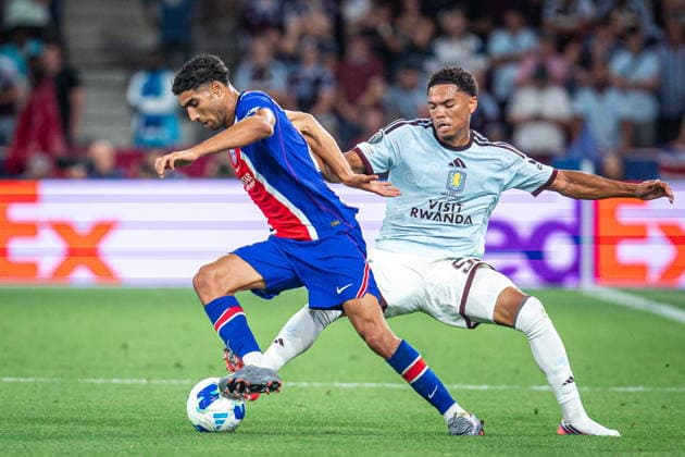 2026.08.12 Salzburg Pilka Nozna, Superpuchar UEFA 2026 PSG - Aston Villa N z Hemmings Hakimi Foto Mateusz Porzucek PressFocus 2026.08.12 Salzburg Football, UEFA Super Cup 2026 Paris Saint-Germain F.C. - Aston Villa PSG - Aston Villa Hemmings Hakimi Credit: Mateusz Porzucek PressFocus NEWSPIX.PL --- newspix.pl POLAND OUT! 
