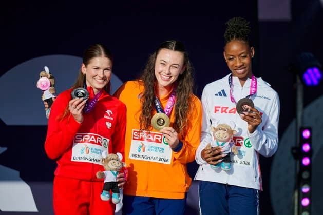 12.08.2026 BIRMINGHAM , WIELKA BRYTANIA ALEXANDER STADIUM , LEKKOATLETYCZNE MISTRZOSTWA EUROPY BIRMINGHAM 2026 (EUROPEAN ATLETICS CHAMIPONSHIPS BIRMINGHAM 2026 ) BIEG 100 M PRZEZ PLOTKI CEREMONIA MEDALOWA NZ.PIA SKRZYSZOWSKA FOTO RADOSLAW JOZWIAK CYFRASPORT NEWSPIX.PL --- Newspix.pl POLAND OUT!  RA2_0684