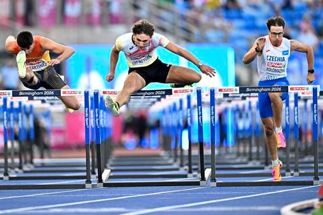 European Athletics Championships Birmingham 2026 - day 3 BIRMINGHAM, ENGLAND - AUGUST 12 : Van Neygen Zeno (BEL) in action during the 110m hurdles final on day 3 of the Birmingham 2026 European Athletics Championships on August 12, 2026 in Birmingham, England, 12 08 2026 Birmingham ENGLAND  Copyright: xTomasxSiskx