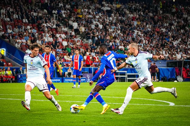 Fussball: Österreich: UEFA Super Cup 2026 - Finale, 12.08.2026 - Paris Saint-Germain (PSG - Frankreich) vs. Aston Villa FC (England) - Stadion Salzburg (Salzburg, Österreich); Ousmane Dembele (Paris Saint Germain) *** Soccer Austria 2026 UEFA Super Cup Final, August 12, 2026 Paris Saint-Germain (PSG) France vs. Aston Villa FC England Salzburg Stadium, Salzburg, Austria Ousmane Dembélé Paris Saint-Germain Copyright: xLukasxBierederx