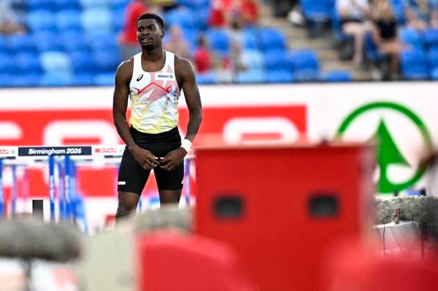 European Athletics Championships Birmingham 2026 - day 3 BIRMINGHAM, ENGLAND - AUGUST 12 : Bacari Elie (BEL) in action during the 110m hurdles final on day 3 of the Birmingham 2026 European Athletics Championships on August 12, 2026 in Birmingham, England, 12 08 2026 Birmingham ENGLAND  Copyright: xTomasxSiskx