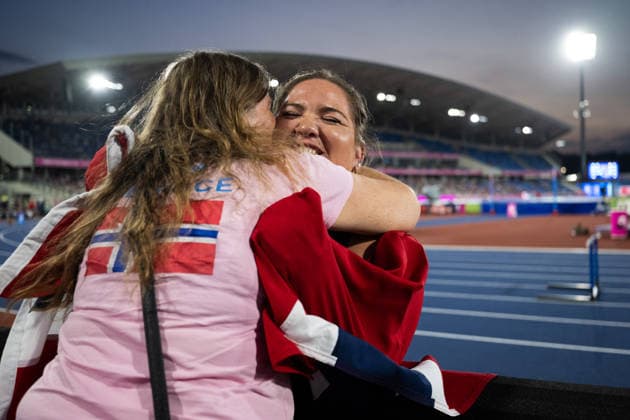 260812 Beatrice Nedberge Llano of Norway celebrates after winning bronze in women™s hammer throw during day 3 of the 2026 European Athletics Championships on August 12, 2026 in Birmingham. Photo: Mathias Bergeld BILDBYRAN kod MB MT1066 friidrott athletics friidrett friidrotts-em em friidretts-em 2026 european athletics championships 3 bbeng celebration jubel *** August 12, 2026: Beatrice Nedberge Llano of Norway celebrates after winning the bronze medal in the women’s hammer throw on Day 3 of the 2026 European Athletics Championships on August 12, 2026 in Birmingham. Photo by Mathias Bergeld. BILDBYRAN code MB MT1066. track and field, athletics, friidrett, friidrotts EM, 2026 European Athletics Championships, 3, celebration, jubilation  Copyright: MATHIASxBERGELD BB260812MB137
