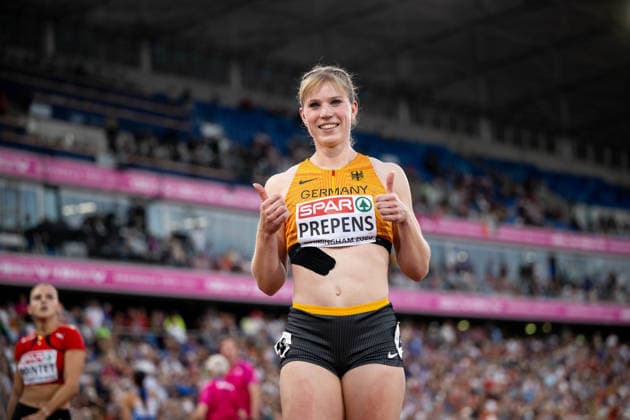 12.08.2026, GBR, Leichtathletik, Europameisterschaft 2026, Morgensession Tag 3, Birmingham Talea Prepens ( Deutschland ) freut sich, 200 Meter Damen, Halbfinale Birmingham Alexander Stadium England Großbritannien *** August 12, 2026, GBR, Track and Field, 2026 European Championships, Morning Session, Day 3, Birmingham; Talea Prepens, Germany, Women’s 200-meter, Semifinals, Alexander Stadium, Birmingham, England, Great Britain Copyright: xNordphoto Memmlerx