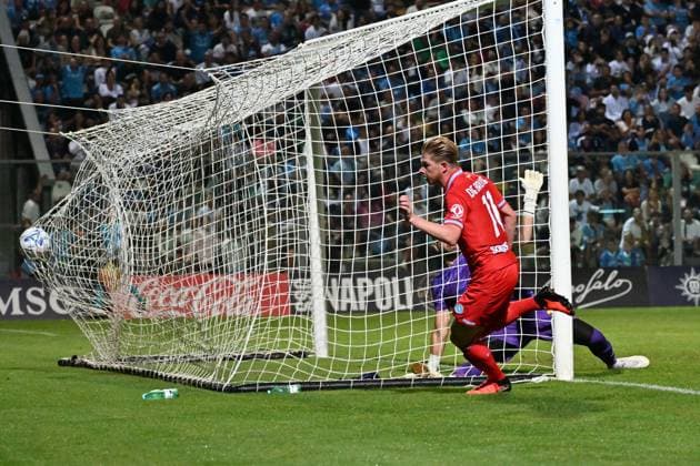 Foto IPP Felice De Martino Castel di Sangro (Aq) 12 08 2026 Calcio Partita Amichevole 2026 2027 Napoli - Aris Salonicco Nella foto: Esultanza dopo il gol di Kevin De Bruyne Italy Photo Press World Copyright Castel di Sangro italy Italia ITALY  Copyright: xR4924_italyphotopressx