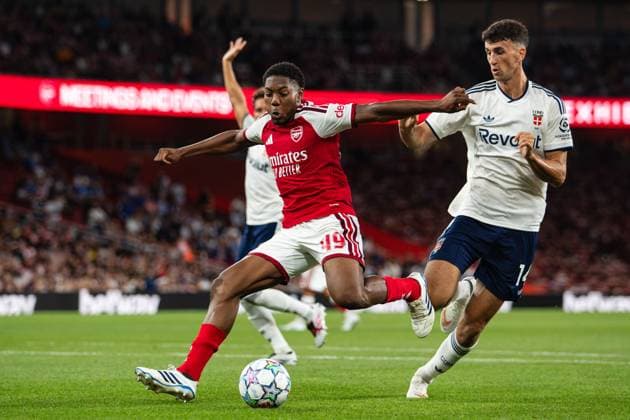 Myles Lewis-Skelly of Arsenal shoots at goal during the Friendly match between Arsenal and Como Arsenal v Como, Preseason Friendly, Football, Emirates Stadium, London - 12 Aug 2026London Emirates Stadium United Kingdom  Copyright: xSeanxTroup Shutterstockx 17064767bd