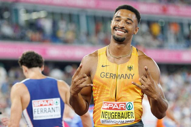 BIRMINGHAM, GREAT BRITAIN - AUGUST 12, 2026: Leo NEUGEBAUER (GER Germany) gestures after the 400m during the European Athletics Championships at Alexander Stadium on August 12, 2026 in Birmingham, Great Britain. Great Britain Copyright: xAxelxKohringx