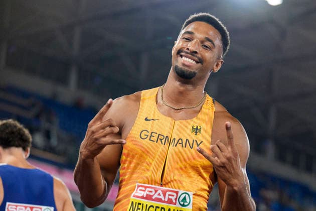 BIRMINGHAM, GREAT BRITAIN - AUGUST 12, 2026 : Leo NEUGEBAUER (GER Germany) competing in the 400m in the decathlon during the European Athletics Championships at Alexander Stadium on August 12, 2026 in Birmingham, Great Britain. Great Britain Copyright: xLeahxKohringx
