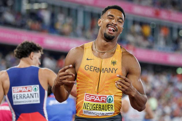 BIRMINGHAM, GREAT BRITAIN - AUGUST 12, 2026: Leo NEUGEBAUER (GER Germany) gestures after the 400m during the European Athletics Championships at Alexander Stadium on August 12, 2026 in Birmingham, Great Britain. Great Britain Copyright: xAxelxKohringx