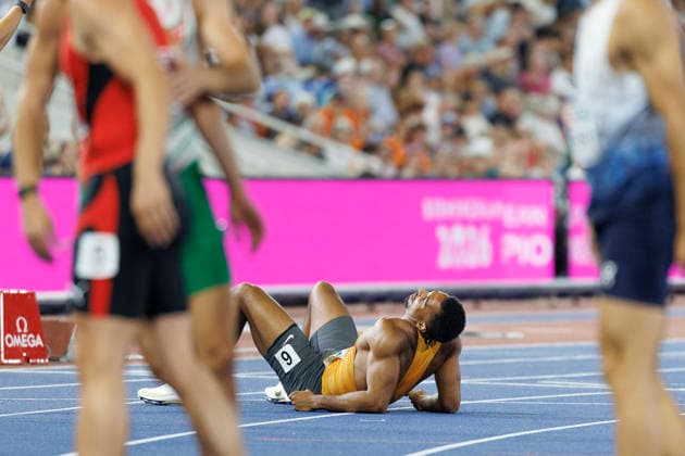 BIRMINGHAM, GREAT BRITAIN - AUGUST 12, 2026: Leo NEUGEBAUER (GER Germany) after the 400m during the European Athletics Championships at Alexander Stadium on August 12, 2026 in Birmingham, Great Britain. Great Britain Copyright: xAxelxKohringx