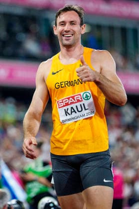 BIRMINGHAM, GREAT BRITAIN - AUGUST 12, 2026 : Niklas KAUL (GER Germany) after competing in the 400m in the decathlon during the European Athletics Championships at Alexander Stadium on August 12, 2026 in Birmingham, Great Britain. Great Britain Copyright: xLeahxKohringx