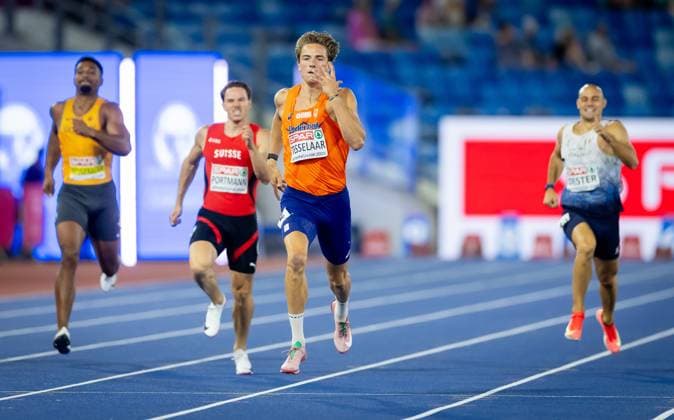 BIRMINGHAM - Jonas Phijffers during the 400 meters in the decathlon on the third day of the European Athletics Championships. IRIS VAN DEN BROEK ANP xVIxANPxSportx xxANPxIVx 565345516 originalFilename: 565345516.jpg