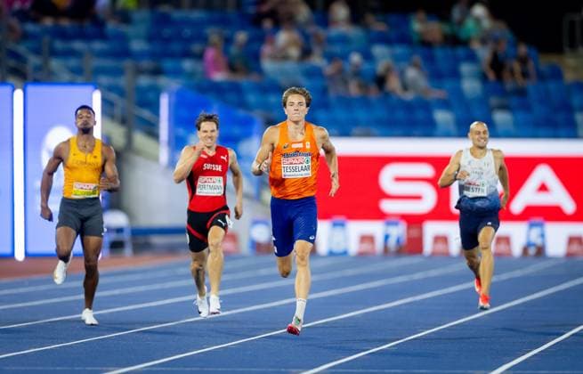 BIRMINGHAM - Jonas Phijffers during the 400 meters in the decathlon on the third day of the European Athletics Championships. IRIS VAN DEN BROEK ANP xVIxANPxSportx xxANPxIVx 565345646 originalFilename: 565345646.jpg