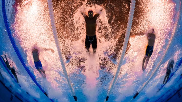 260812 Alberto Razzetti of Italy, Jakub Bartosz Majerski of Poland, Noe Ponti of Switzerland, Maxime Grousset of France and Denis-Laurean Popescu of Romania compete in a men™s 100 meters butterfly swimming semifinal during day 13 of the 2026 European Aquatics Championships on August 12, 2026 in Saint-Denis. Photo: Joel Marklund BILDBYRAN kod JM JM0840 bbeng simning swimming svomming 2026 european aquatics championships em *** 260812 Alberto Razzetti of Italy, Jakub Bartosz Majerski of Poland, Noe Ponti of Switzerland, Maxime Grousset of France, and Denis Laurean Popescu of Romania compete in the men’s 100-meter butterfly swimming semifinal on day 13 of the 2026 European Aquatics Championships on August 12, 2026 in Saint-Denis. Photo by Joel Marklund. BILDBYRAN code JM JM0840 bbeng swimming 2026 European Aquatics Championships EM  Copyright: JOELxMARKLUND BB260812JM147