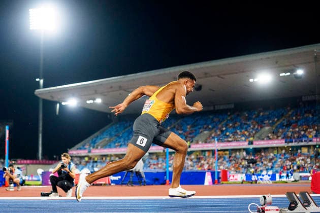 BIRMINGHAM, GREAT BRITAIN - AUGUST 12, 2026 : Leo NEUGEBAUER (GER Germany) competing in the 400m in the decathlon during the European Athletics Championships at Alexander Stadium on August 12, 2026 in Birmingham, Great Britain. Great Britain Copyright: xLeahxKohringx