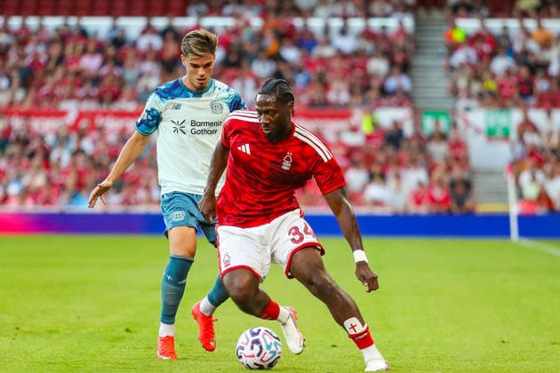 Nottingham Forest v Bayer Leverkusen, Pre-Season Friendly Ola Aina Of Nottingham Forest in action during the Nottingham Forest v Bayer Leverkusen Pre-Season Friendly match at the City Ground, West Bridgford, England on 12 August 2026 Credit: Lee Keuneke Every Second Media Editorial use only. All images are copyright Every Second Media Limited. No images may be reproduced without prior permission. Copyright: xIMAGO EveryxSecondxMediax ESM-2087-0067 LeexKeunekex xEveryxSecondxMediax