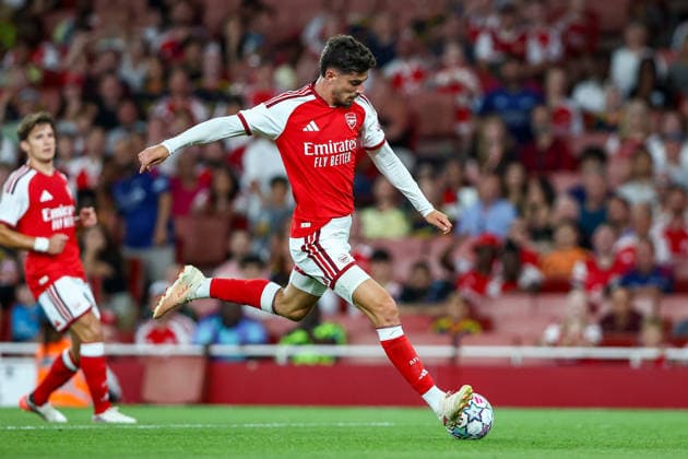 Arsenal v Como, Pre-Season Friendly Kai Havertz of Arsenal scores (quickly ruled to be off-side) during the Arsenal v Como Pre-Season Friendly match at the Emirates Stadium, London, England on 12 August 2026 Credit: Ian Stephen Every Second Media Editorial use only. All images are copyright Every Second Media Limited. No images may be reproduced without prior permission. Copyright: xIMAGO EveryxSecondxMediax ESM-2089-0065 IanxStephenx xEveryxSecondxMediax