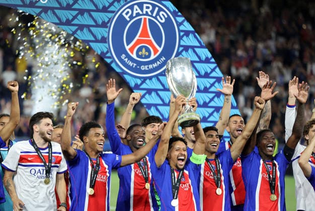 PSG gewinnt den Supercup , PSG-Aston Villa , UEFA Super Cup Finale , , Fußball , in der Red Bull Arena Stadion in Salzburg , Österreich . August 12 , 2026 . Photo by: Davide Elias IPA Photo Pressefoto DENL Copyright: xDavidexEliasx
