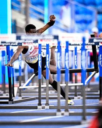 European Athletics Championships Birmingham 2026 - day 3 BIRMINGHAM, ENGLAND - AUGUST 12 : Bacari Elie (BEL) in action during the 110m hurdles semi-final on day 3 of the Birmingham 2026 European Athletics Championships on August 12, 2026 in Birmingham, England, 12 08 2026  Copyright: xTomasxSiskx