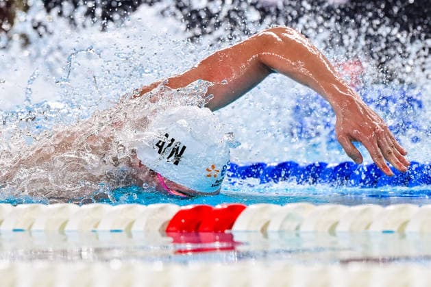 Egor Kornev of Neutral Athletes B competes in the Men™s 100m Freestyle Final during the European Aquatics Championships at the Olympic Aquatic Center in Paris (France), August 12, 2026. Andrea Masini Deepbluemedia Insidefoto