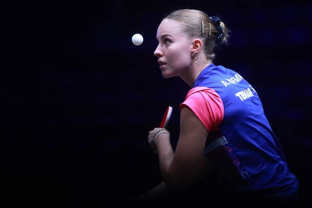 2026 WTT Europe Smash - Sweden - Main Draw - Day 3 Annett Kaufmann of Germany competes against Zhu Yuling of Macau during the Women s Singles Round of 64 at the 2026 Europe Smash at the Malmo Arena in Malmo, Sweden, on August 11, 2026. Malmo Sweden  Copyright: xRemyxGrosx originalFilename:gros-europesm260812_npMOW.jpg