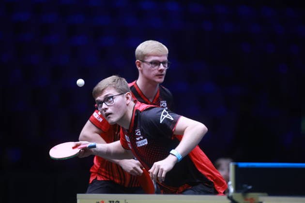 2026 WTT Europe Smash - Sweden - Main Draw - Day 3 Felix Lebrun and Alexis Lebrun of France compete against Youssef Abdelaziz and Mohamed Abdellatif of Egypt during the Men s Doubles Round of 16 at the 2026 Europe Smash at the Malmo Arena in Malmo, Sweden, on August 11, 2026. Malmo Sweden  Copyright: xRemyxGrosx originalFilename:gros-europesm260812_npSOj.jpg