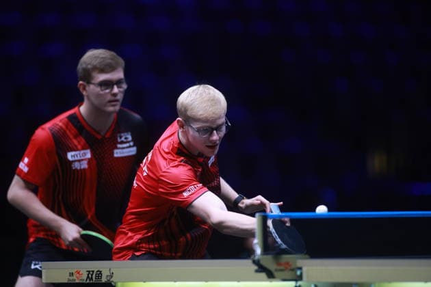 2026 WTT Europe Smash - Sweden - Main Draw - Day 3 Felix Lebrun and Alexis Lebrun of France compete against Youssef Abdelaziz and Mohamed Abdellatif of Egypt during the Men s Doubles Round of 16 at the 2026 Europe Smash at the Malmo Arena in Malmo, Sweden, on August 11, 2026. Malmo Sweden  Copyright: xRemyxGrosx originalFilename:gros-europesm260812_npSnI.jpg