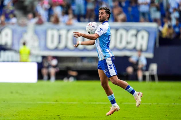 August 12, 2026, Malaga, Malaga, Spain: Jose Salinas of Malaga CF in action during the 36th edition of the Costa del Sol Trophy football match played between Malaga CF and Fulham FC at La Rosaleda stadium on August 12, 2026, in Malaga, Spain. Malaga Spain - ZUMAa181 20260812_zaa_a181_240 Copyright: xJoaquinxCorcherox