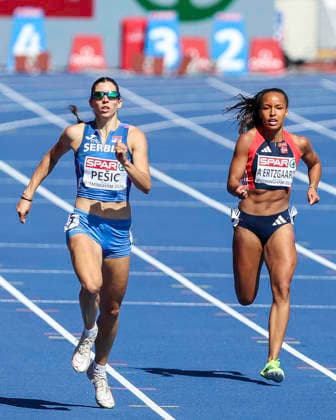 27th European Athletics Championships - Birmingham 2026: Day Three Serbia s Aleksandra Pesic and Norway s Astri Ertzgaard compete in the women s 400m round 1 heat 2 on day three of the 2026 European Athletics Championships at the Alexander Stadium in Perry Bar, Birmingham, England. Perry Bar Birmingham United Kingdom  Copyright: xMIxNewsx originalFilename:fletcher-european260812_npmMQ.jpg