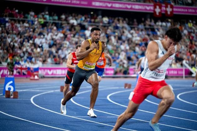 12.08.2026, GBR, Leichtathletik, Europameisterschaft 2026, Abendsession Tag 3, Birmingham Leo Neugebauer ( Deutschland ), Zehnkampf Herren, 400 Meter Lauf, Birmingham Alexander Stadium England Großbritannien *** August 12, 2026, GBR, Track and Field, 2026 European Championships, Evening Session, Day 3, Birmingham Leo Neugebauer, Germany, Men s Decathlon, 400-meter dash, Birmingham Alexander Stadium, England, Great Britain Copyright: xNordphoto Memmlerx