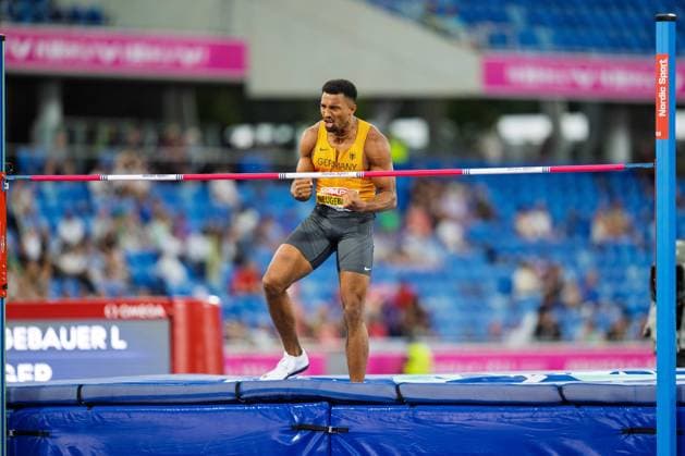 BIRMINGHAM, UNITED KINGDOM - AUGUST 12: Leo Neugebauer of Germany competes in the Men s Decathlon High Jump during the European Athletics Championships at Alexander Stadium on August 12, 2026 in Birmingham, United Kingdom. England United Kingdom Copyright: xBEAUTIFULxSPORTS TobiasxLacknerx