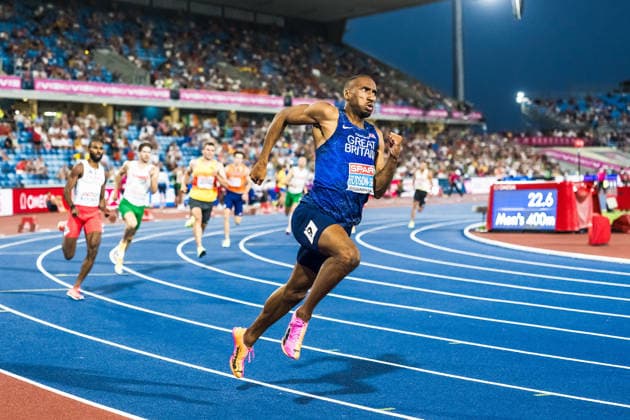 European Athletics Championships; Birmingham, 12.08.2026 BIRMINGHAM, UNITED KINGDOM - AUGUST 12: Matthew Hudson-Smith (GBR - Great Britain) competes in the final of the mens 400 m on August 12, 2026 in Birmingham, United Kingdom. *** European Athletics Championships, Birmingham, August 12, 2026 BIRMINGHAM, UNITED KINGDOM AUGUST 12 Matthew Hudson Smith (GBR, Great Britain) competes in the men s 400-meter final on August 12, 2026, in Birmingham, United Kingdom Copyright: xBEAUTIFULxSPORTS UlfxSchillerx