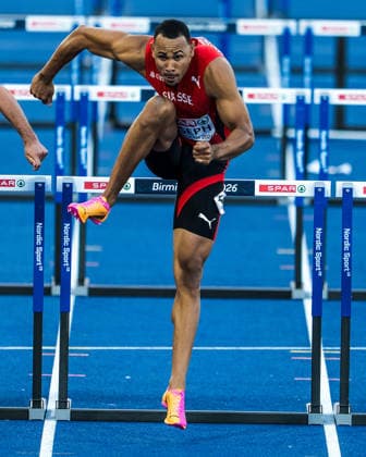 European Athletics Championships; Birmingham, 12.08.2026 BIRMINGHAM, UNITED KINGDOM - AUGUST 12: Jason Joseph (Switzerland) competes in the semi final of the 110 m hurdles on August 12, 2026 in Birmingham, United Kingdom. *** European Athletics Championships, Birmingham, August 12, 2026 BIRMINGHAM, UNITED KINGDOM AUGUST 12 Jason Joseph of Switzerland competes in the semifinals of the 110-meter hurdles on August 12, 2026, in Birmingham, United Kingdom Copyright: xBEAUTIFULxSPORTS UlfxSchillerx