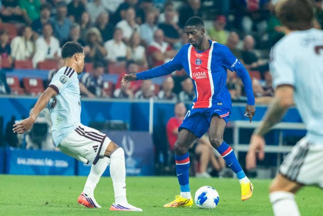 Ousmane Dembele seen during the UEFA Super Cup 2026 match between Paris Saint-Germain and Aston Villa (Kazimierz Koper Ball Raw Images) Salzburg Red Bull Arena Austria Copyright: xKazimierzxKoperx KAZ_PSGvAST_910