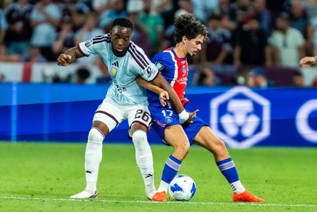Lamare Bogarde Vitinha seen during the UEFA Super Cup 2026 match between Paris Saint-Germain and Aston Villa (Kazimierz Koper Ball Raw Images) Salzburg Red Bull Arena Austria Copyright: xKazimierzxKoperx KAZ_PSGvAST_940