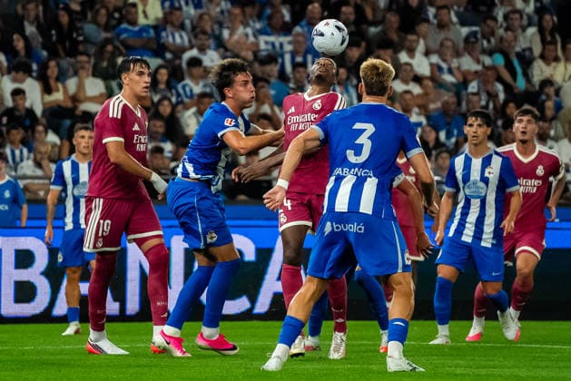 Dean Huijsen seen during the friendly match between Deportivocla Coruna and Real Madrid friendly match (Marta Lopez Ball Raw Images) La Coruna ABANCA-RIAZOR Spain Copyright: xMartaxLopezx martalopez_PSGvAST_1005