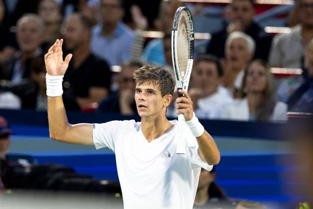 August 12, 2026, Montreal, Quebec, Canada: RAFAEL JODAR (20) from Spain reaction in match against Brandon Nakashima (28) from USA in semi final at Canadian Open at IGA stadium in Montreal, Quebec, Canada on 2026-08-12 TENNIS: Canadian Open Montreal 2026  - ZUMAl189 20260812_zsp_l189_022 Copyright: xYannickxLegarex