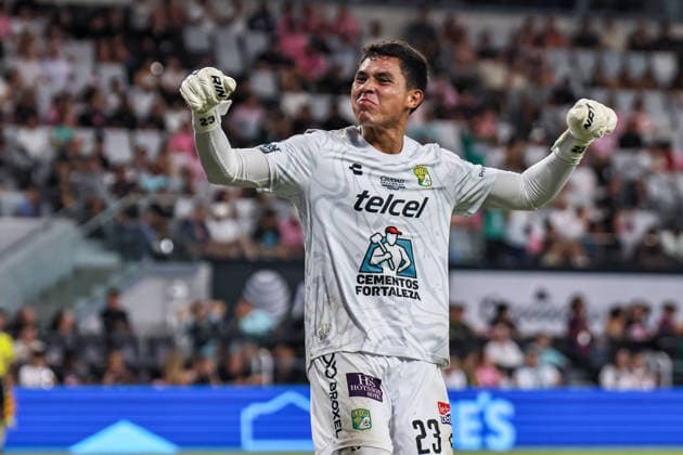 MIAMI, FL - AUGUST 12: Oscar Garcia 23 of Leon celebrates a goal during a Leagues Cup soccer match between Inter Miami CF and Leon at NU Stadium on August 12, 2026 in Miami, Florida.(Photo by Chris Arjoon Icon Sportswire) SOCCER: AUG 12 Leagues Cup Miami vs Monterrey EDITORIAL USE ONLY Icon26081200000044